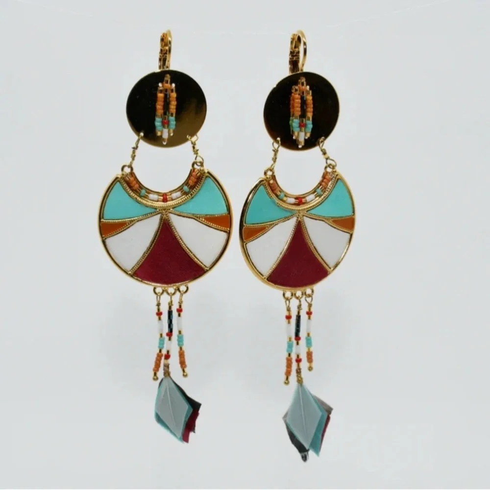 Satellite Paris dangle earrings EUC